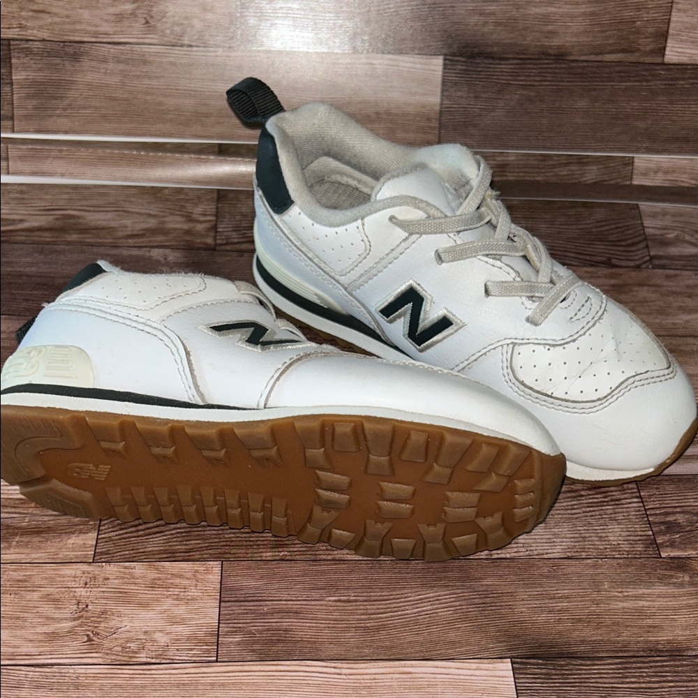 New Balance Kids White and Black Sneakers #S1004BLK - Picture 3 of 5